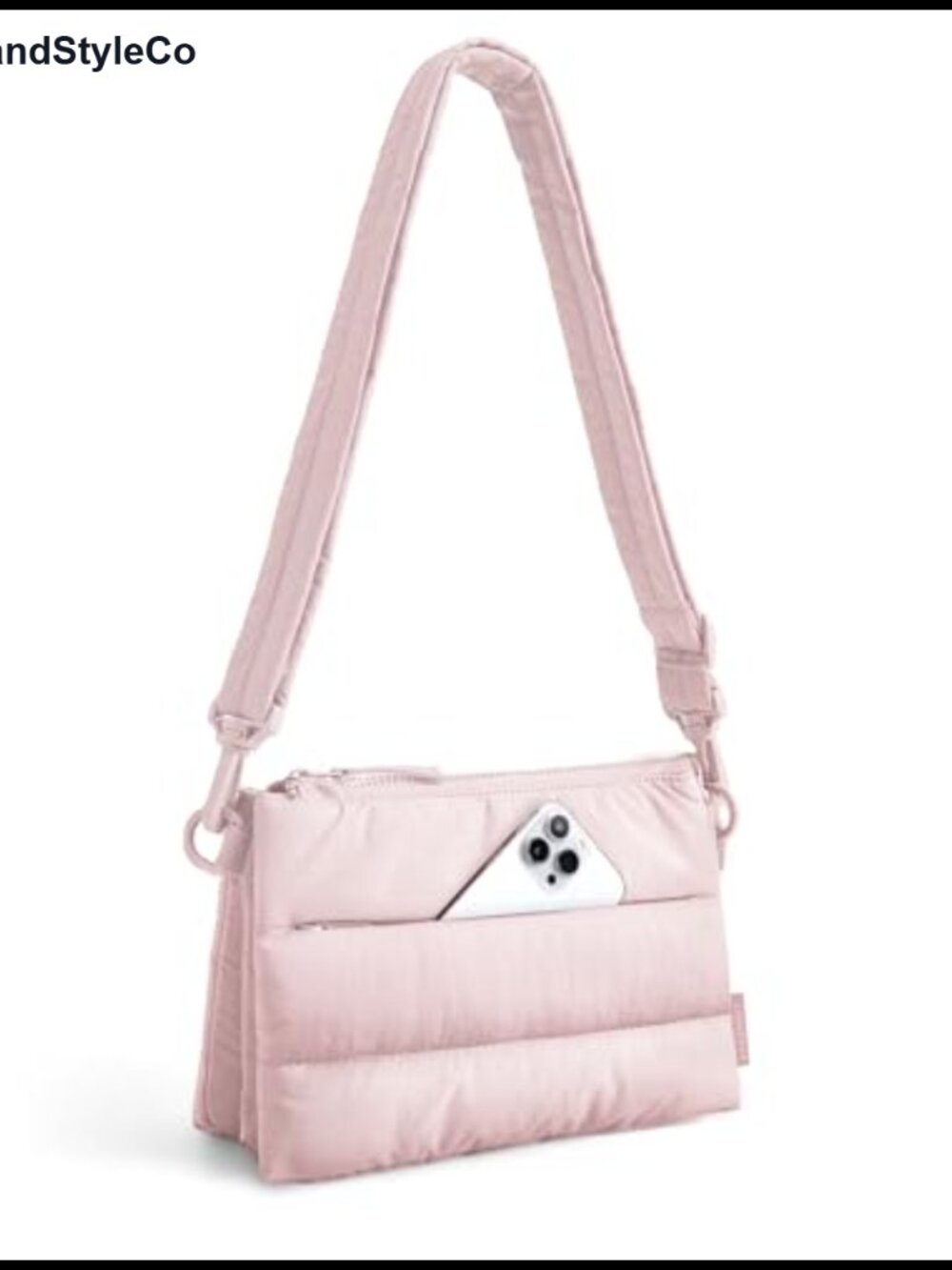 Puffy Nylon RFID Blocking Crossbody Bag with Adjustable Strap Water Resistant